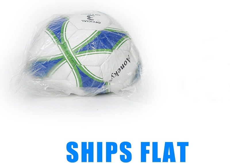 Aoneky Size 3 Soccer Ball for Kids with Pump - Eco-Friendly & Durable PVC Leather, Holds Air Well for Ages 5-8, Perfect for Outdoor Games & Recreational Play - Image 4
